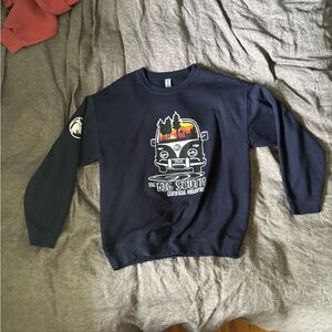 Gildan Blue Crewneck Sweater with Graphic Design